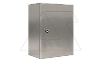 Щит ECOR моноблочный 400x600x200мм (ВxШxГ) из нерж. стали навесной с монт. панелью однодверный, 1 язычковый замок, дно глухое, IP66