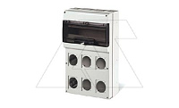 Щит комбинированный навесной M550, 16M + 6x 70x87(84x106), 328x550x140mm, IP66, серия DOMINO