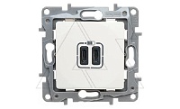 Etika - Зарядное устройство с двумя USB-разъемами Type C, 3000mA (сл.кость)