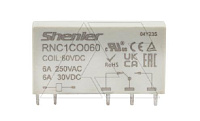 Реле RNC1CO060, 1CO, 6A(250VAC/30VDC), 60VDC, для печатных плат и цоколей SNB05/SNC05, IP60