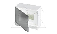 Щиток навесной ABB Basic E BEW402208, 8M, прозр. серая дверь, 63A, IP40, 230x180x102mm, 2хPEN-шина (стикерованный)