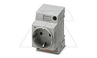 Розетка EO-CF/PT/LED с индикатором, push-in зажимы, монтаж DIN-рейка / прямой, 16A, 250VAC, серая
