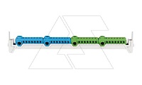 Клеммная колодка KSK-2N/2PE-KLV, N/PE 2x 2x2.5_25+14x0.75_4mm2, пружинный зажим, для щитков KLV