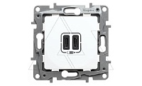 Etika - Зарядное устройство с двумя USB-разъемами Type C, 3000mA (белый)