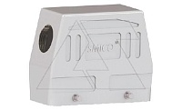 Корпус разъема, размер H16B, кабельный, высокий, угловой ввод M40, металл, IP65, RAL 7037