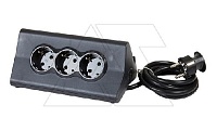 Удлинитель 3X2P+E треугольный с держателем планшета, 2USB Type A, выключатель, 1,5m, черный (стикерованный)