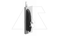 Ручка с рычагом и петлей для навесного замка для ENUX/EMOX/ECOMP из нержавеющей стали без логотипа, RAL9005 + e-coating "silver"