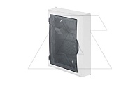 Щит навесной ECO BOX мультимед, TS35+1x МП перф.118x270mm, дымчатая пласт. дверь, белый RAL9003, 434x354x105mm, IP40