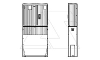Щит напольный 850x900x325мм (ВxШxГ) из композитного (SMC) материала на цоколе 1100мм без монт. панели, IP54
