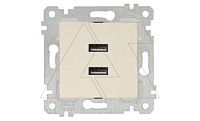 Rita - Розетка 2xUSB Type A, сл.кость