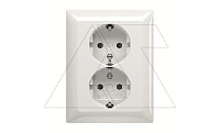 Basic 55 - Розетка 2x2P+E нем. стд. (белый, блистер)