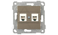 Rita - Розетка 2хRJ-45 кат. 5e UTP, антрацит
