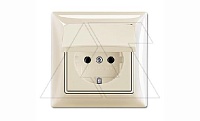 Basic 55 - Розетка 2P+E нем. стд. с крышкой и рамкой, IP 44 (сл. кость)