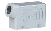 Корпус разъема, размер H16B, кабельный, угловой ввод M25, металл, IP65, RAL 7037