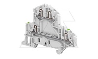 Клемма ZK2.5-D2-PE/5,2 пружинная, для заземления, 4 контакта, 300А/1с, ж./зеленый