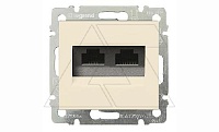Valena - Розетка 2хRJ-45 UTP CAT5E 8конт.(сл.кость/стикерованный)