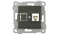 Rita - Розетка 1хRJ-45 кат. 5e UTP, дымчатый