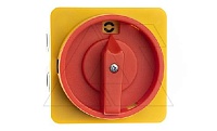 Переключатель BS 63 10 LK, аварийный, 3P, 63A, тип 0-1, 18.5kW(400VAC по АС-3), на дверь, красная блокируемая в 0 рукоятка, фронт IP40