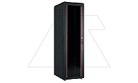 Щит телекоммуникационный 19", 42U, ВxШxГ 2053x600x800мм, DYNAmic 1000кг, напольный, перед. дверь стекло, задняя глухая металлич., черный