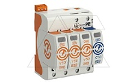 Разрядник V50-3+NPE+FS-280, 4P, It(10/350)=50кА, It(8/20)=160кА, Up=1.3кВ, с дист. сиг., B+C