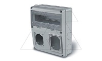 Щит комбинированный навесной, 11M + 70x87(84x106) + 100x110 + 4x 50x60(закрыты), 235x285x107mm, IK08, IP55 серия ENERBOX