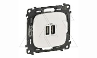 Valena Allure - Зарядное устройство с двумя USB Type A, 240V/5V, 1500мА, белый (инд. упаковка)