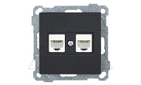 21 - Розетка 2хRJ-45 кат. 6 UTP, черный мат