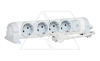 Удлинитель Комфорт 4X2P+E нем.стд. со шторками, 1.5m., бело-серый (стикерованный)