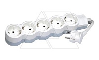 Удлинитель Стандарт 5X2P+E нем.стд. со шторками, 3m., бело-серый (стикерованный)