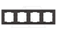 Daria - Рамка 4 поста, к механизмам серии 21, горизонтальный монтаж, черный мат