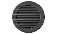 Решетка вентиляционная с сеткой круглая для отверстия Ø150мм, внешний Ø178мм, пластик, графит