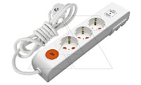 Ri-tech - Удлинитель 3x2P+E, 2XUSB, нем. ст., со шторками, выключатель, кабель 3x1,5мм², 2м, белый