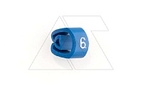 Маркер кольцевой RMS-03 59746-6, D кабеля 4-10mm, 4-16mm2, символ "6", PVC, синий (упак. 500шт.)