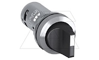 Переключатель C3SS1-30B-02, 3-х позиц., черный, 2NC (45-0-45), с фиксацией, IP66, хром металл, 22mm