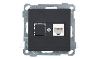 21 - Розетка 1хRJ-45 кат. 6 UTP, черный мат
