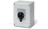Переключатель реверсивный I-0-II, 3P, 63A, 690VAC, габ. С2, черная блок. рукоятка, в пластм. корпусе IP55, ISOLATORS