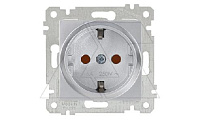Rita - Розетка 2P+E, защ. шторки, нерж. сталь