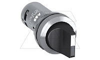 Переключатель C3SS1-30B-02, 3-х позиц., черный, 2NC (45-0-45), с фиксацией, IP66, хром металл, 22mm