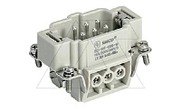 Вставка контактная, размер H6B, тип вилка, 6P+PE, 16A, 500V, винтовой зажим