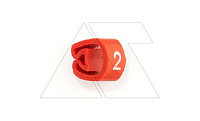 Маркер кольцевой RMS-01 59542-2, D кабеля 1,3-3mm, 0,35-1mm2, символ "2", PVC, красный (упак. 1000шт.)