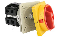 Переключатель BS 40 10 LK (IP54), аварийный, 3P, 40A, тип 0-1, 18.5kW(400VAC по АС-23), на дверь, красная блокируемая в 0 рукоятка, фронт IP54