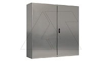 Щит ECOR моноблочный 800x1000x300мм (ВxШxГ) из нерж. стали навесной с монт. панелью двудверный, 2 язычковых замка, дно глухое, IP55