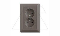 Basic 55 - Розетка 2x2P+E нем. стд. (шато-черный, блистер)
