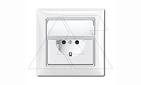 Basic 55 - Розетка 2P+E нем. стд. с крышкой и рамкой, IP 44 (белый)