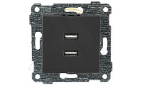 Rita - Розетка 2xUSB Type A, черный мат