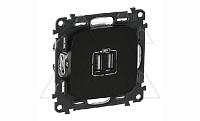 Valena Allure - Зарядное устройство с двумя USB Type A, 240V/5V, 1500мА, антрацит (инд. упаковка)