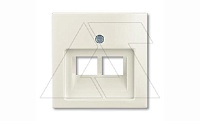 Basic 55 - Лицевая панель для двойной информационной розетки (шале-белый)