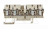 Клемма пружинная ZDU 2.5/4AN на 4 присоед., бежевая, 24А, 800В