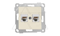 Rita - Розетка 2хRJ-45 кат. 5e UTP, сл.кость