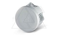 Коробка распред. круглая, d65x40mm, вводы 4x23mm(PG16), IK04, GW 650°C, IP55, серия SCABOX